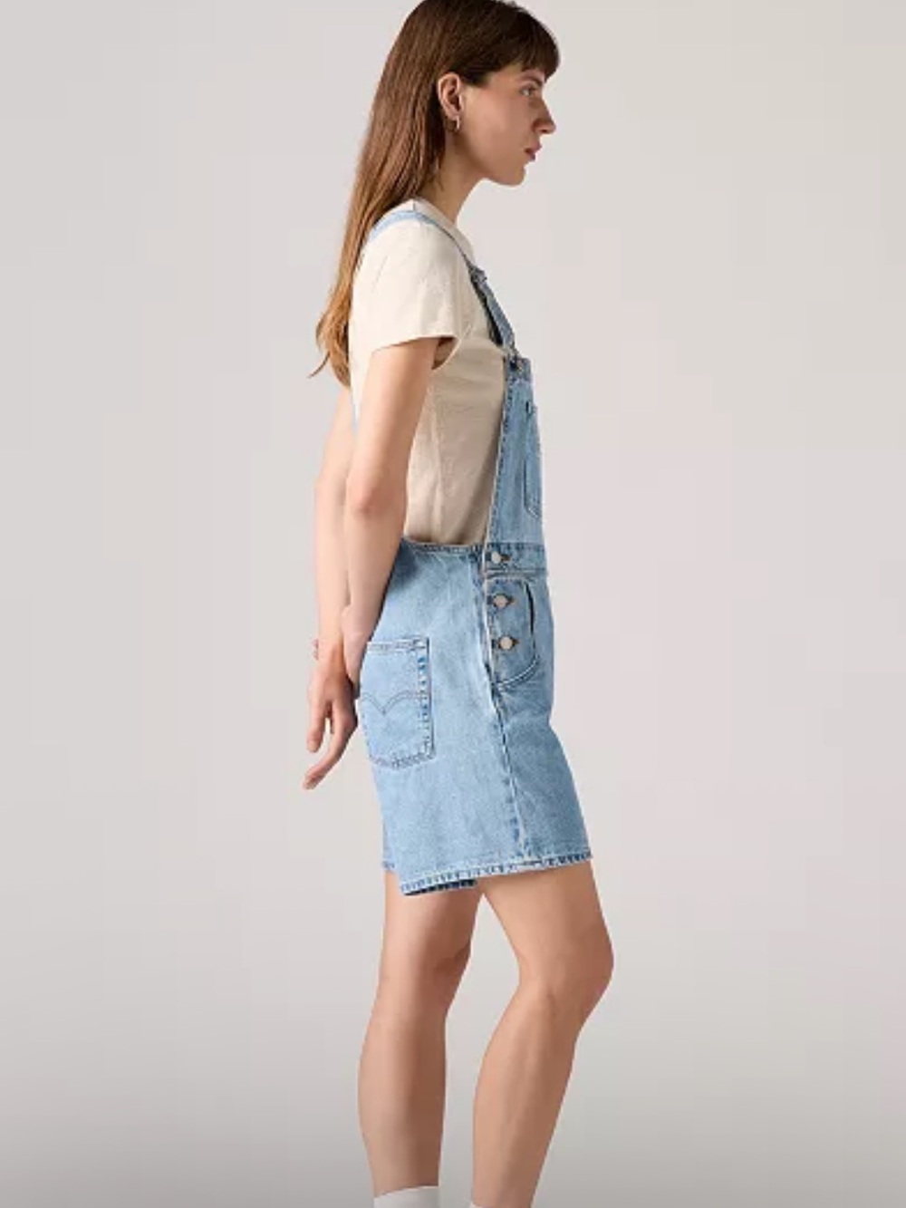 Levi’s denim overall shorts size 28 new without tags - Picture 4 of 6